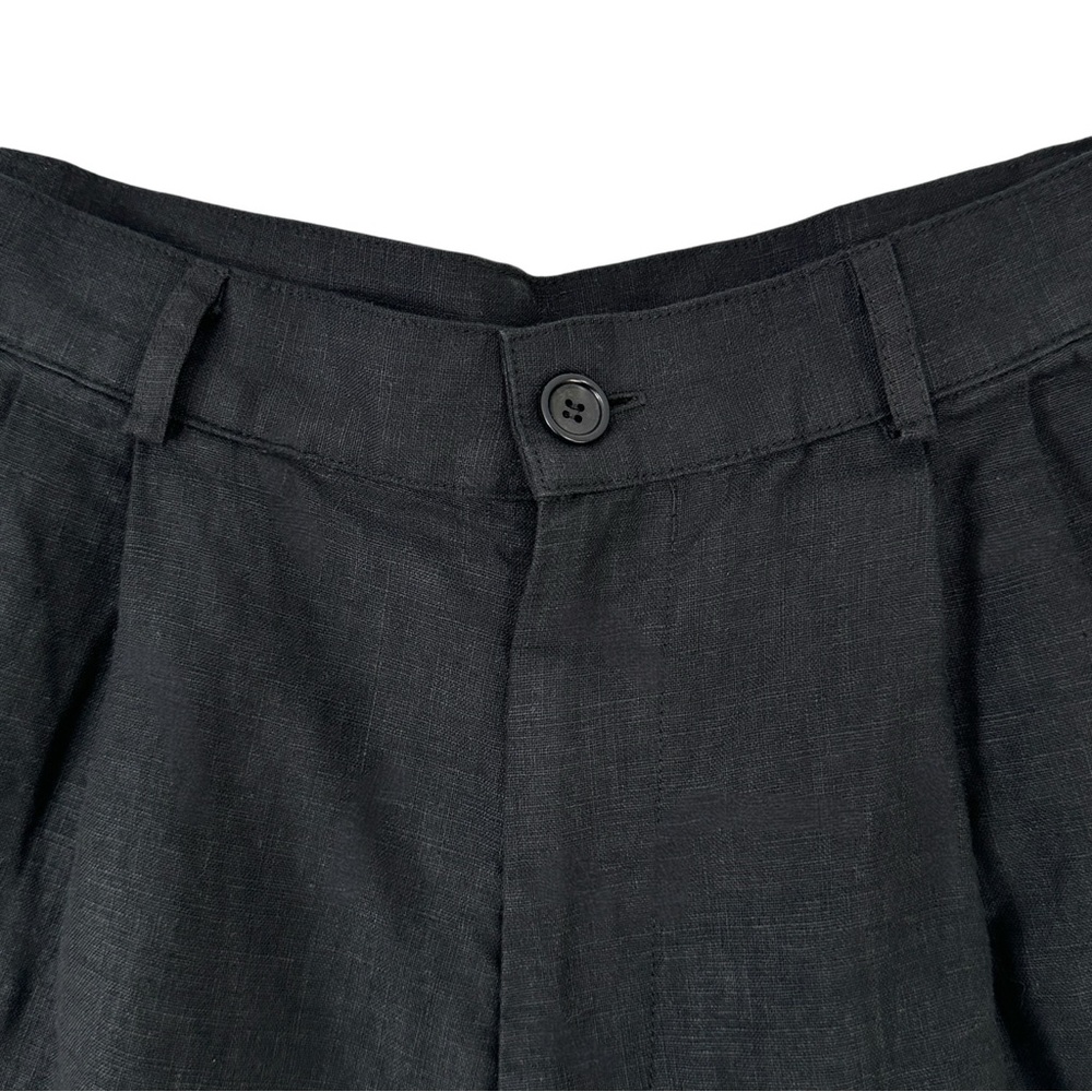 OZMA of California Black Linen High Rise 6" Inseam Shorts sz M - Picture 3 of 6